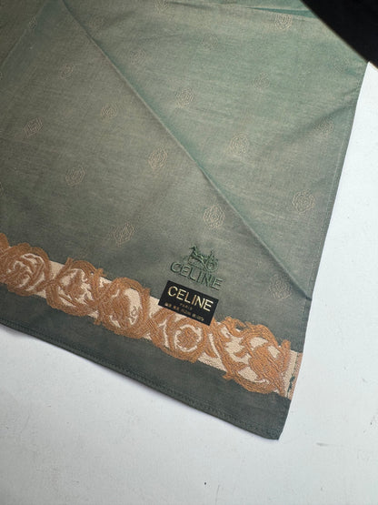 Vintage Celine Scarf Green Brown