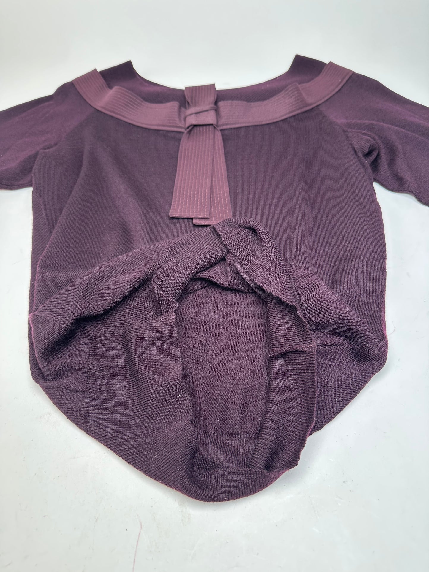 Vintage Versace Off-Shoulder Knit Sweater Purple S
