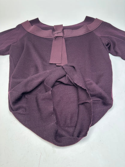 Vintage Versace Off-Shoulder Knit Sweater Purple S