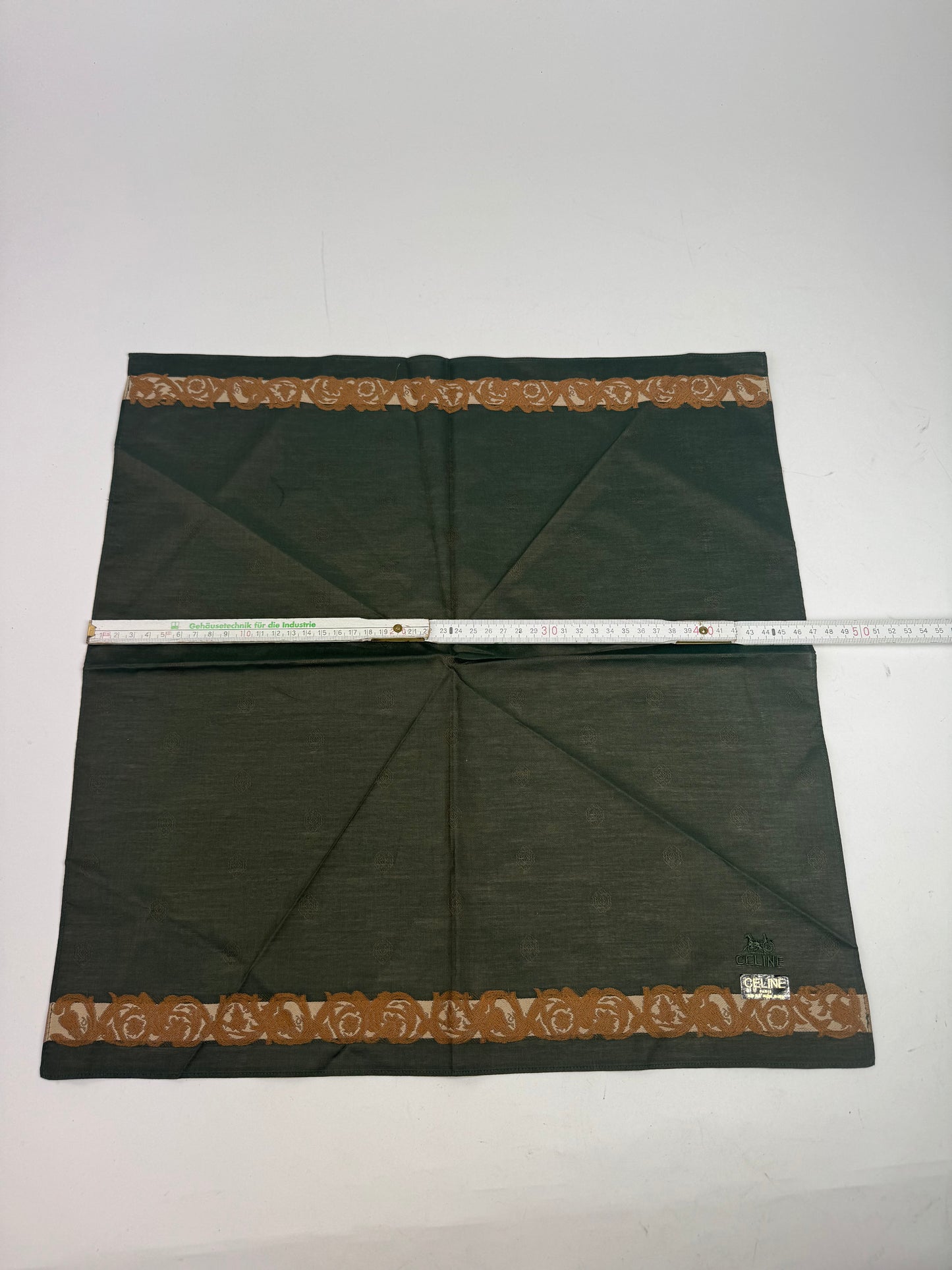 Vintage Celine Scarf Green Brown