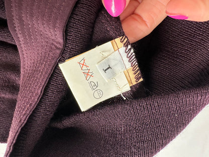 Vintage Versace Off-Shoulder Knit Sweater Purple S