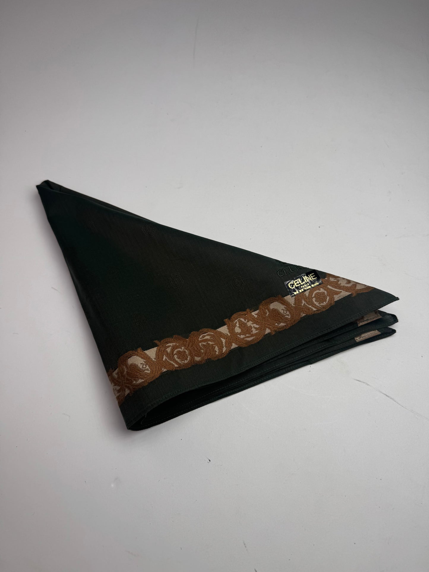 Vintage Celine Scarf Green Brown