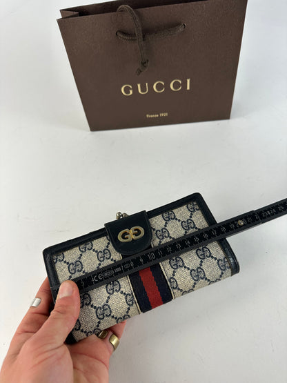 Vintage Gucci Ophidia Wallet Grey Navy