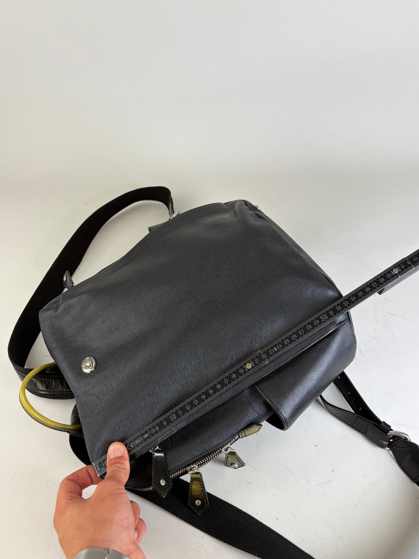 Vintage Vivienne Westwood Leather Backpack Black Silver