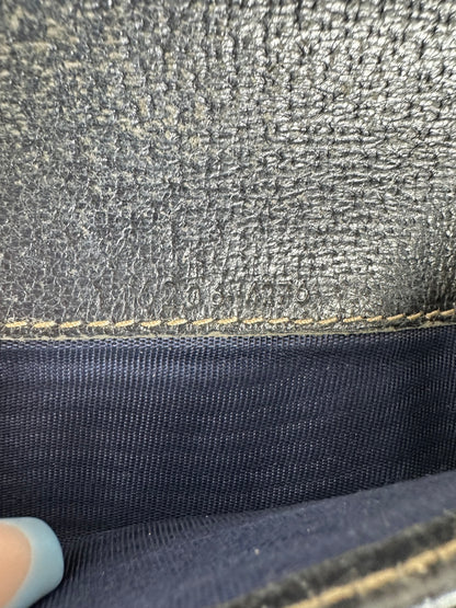 Vintage Gucci GG Supreme Canvas Wallet Beige Navy Silver