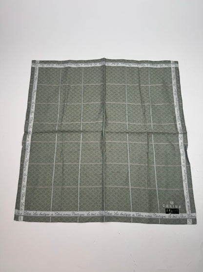 Vintage Celine Paris Scarf Green white