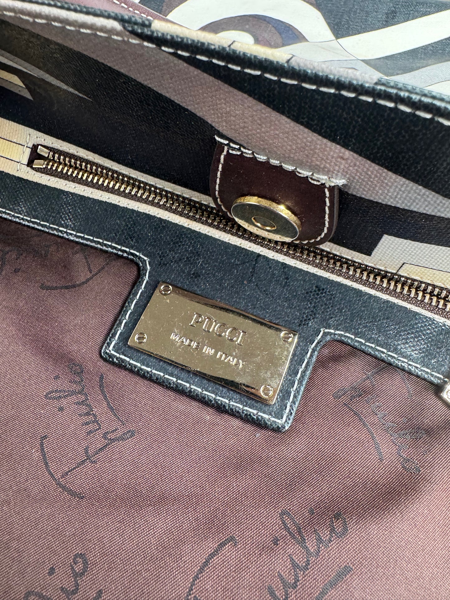 Vintage Emilio Pucci Abstract Bag grey Brown