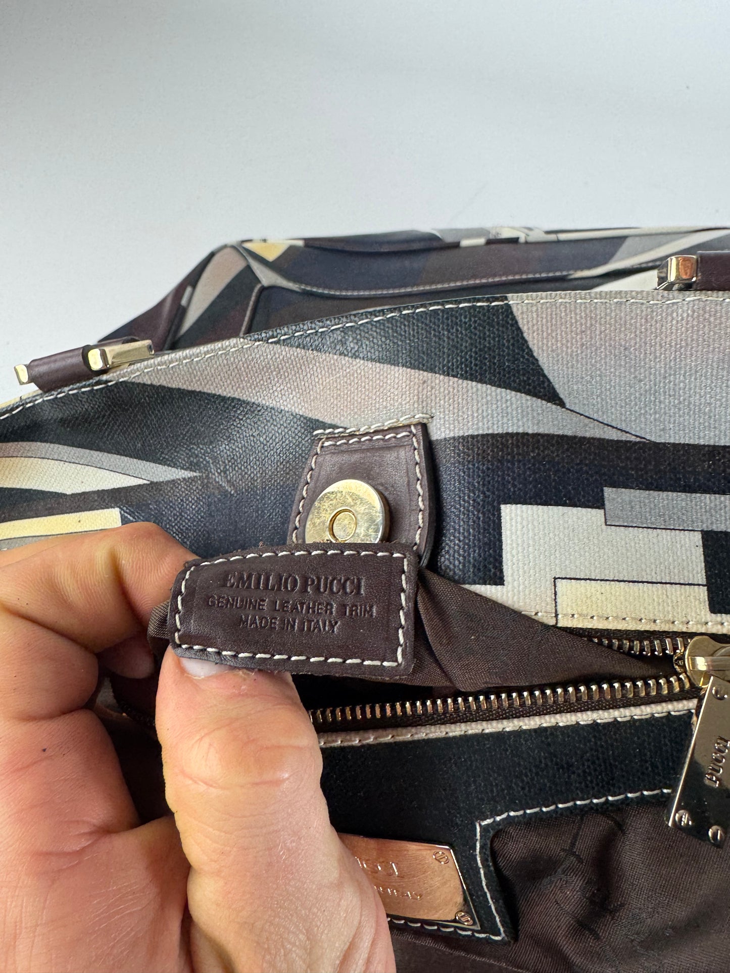 Vintage Emilio Pucci Abstract Bag grey Brown