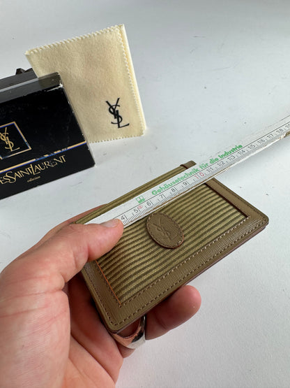 Vintage Yves Saint Laurent Card Holder Beige Brown