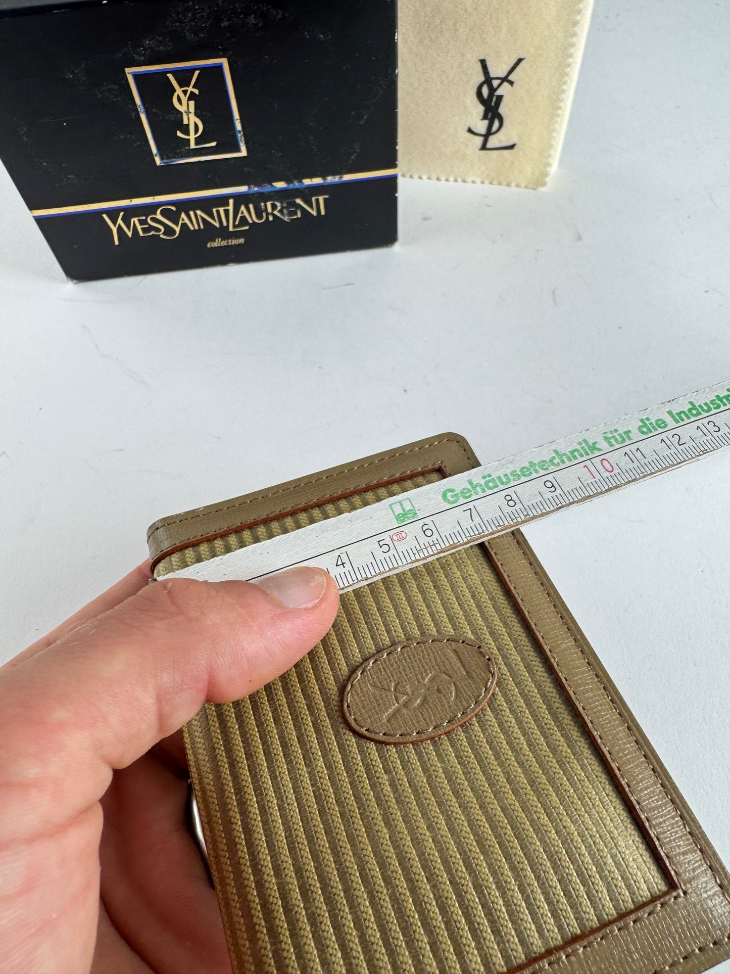 Vintage Yves Saint Laurent Card Holder Beige Brown