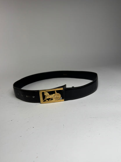 Vintage Celine Paris Leather Belt Black