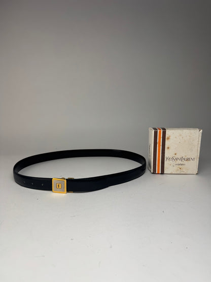Vintage Yves Saint Laurent Leather Belt black New