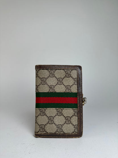 Vintage Gucci GG Monogram Canvas Wallet Brown