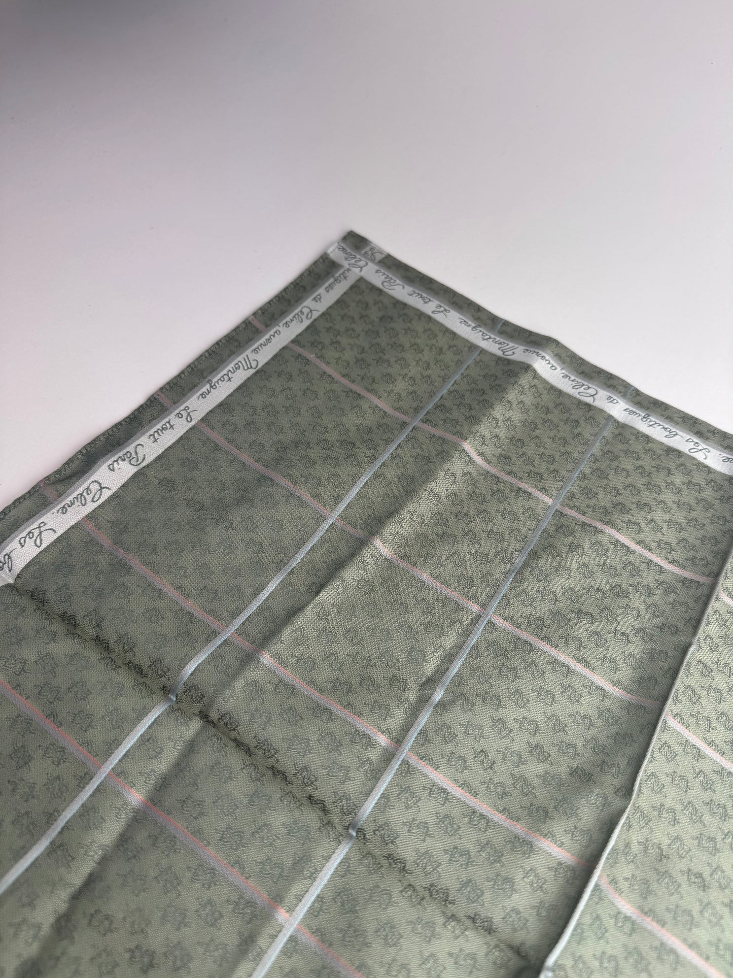 Vintage Celine Paris Scarf Green white