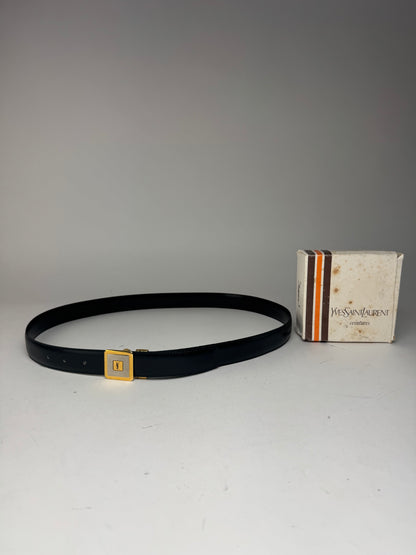 Vintage Yves Saint Laurent Leather Belt black New