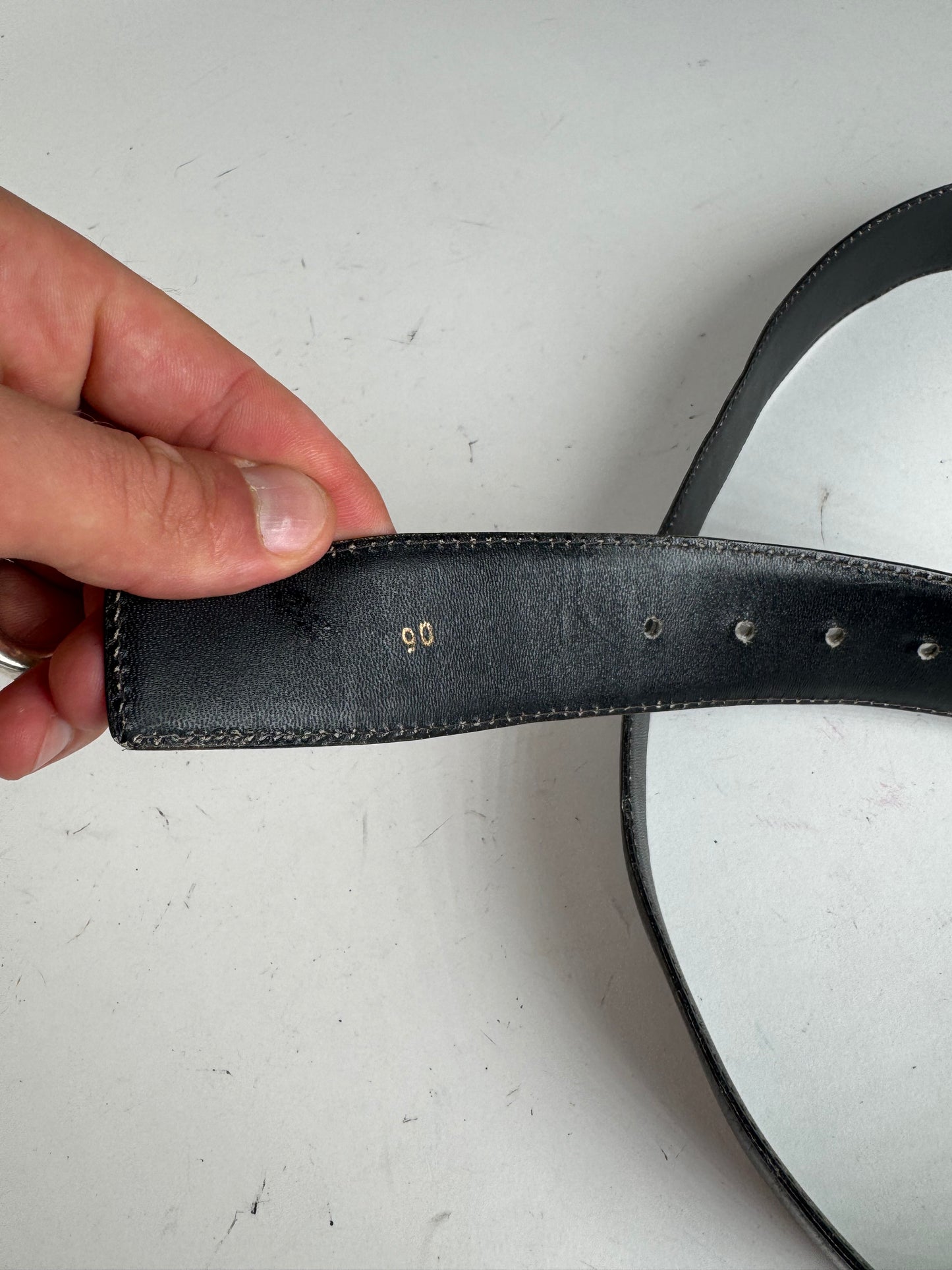 Vintage Celine Paris Leather Belt Black