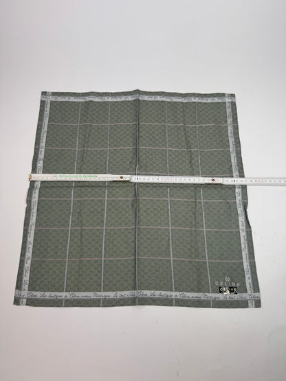 Vintage Celine Paris Scarf Green white
