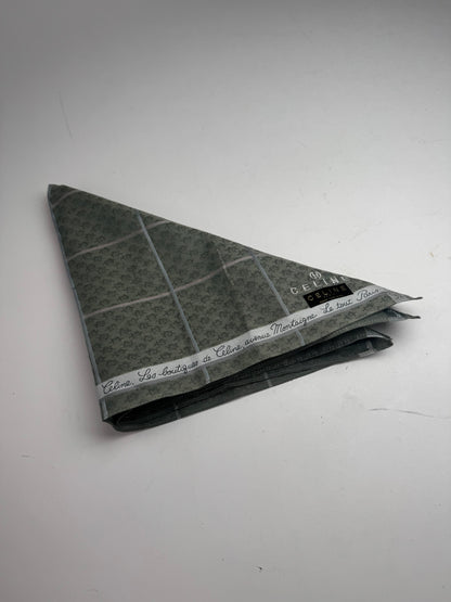 Vintage Celine Paris Scarf Green white