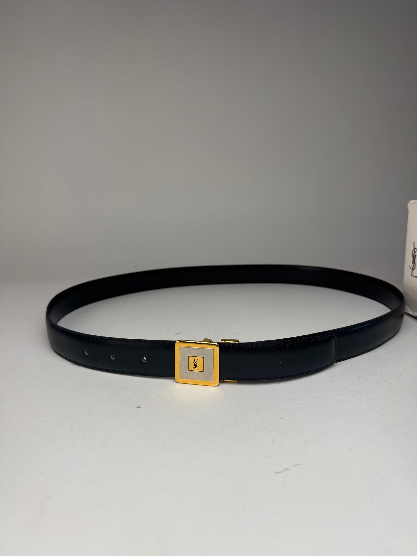 Vintage Yves Saint Laurent Leather Belt black New