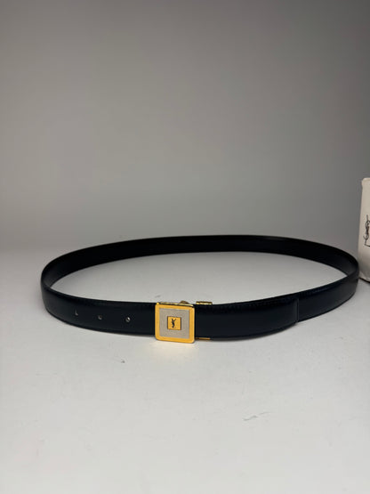 Vintage Yves Saint Laurent Leather Belt black New