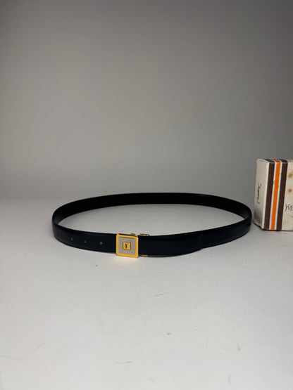 Vintage Yves Saint Laurent Leather Belt black New