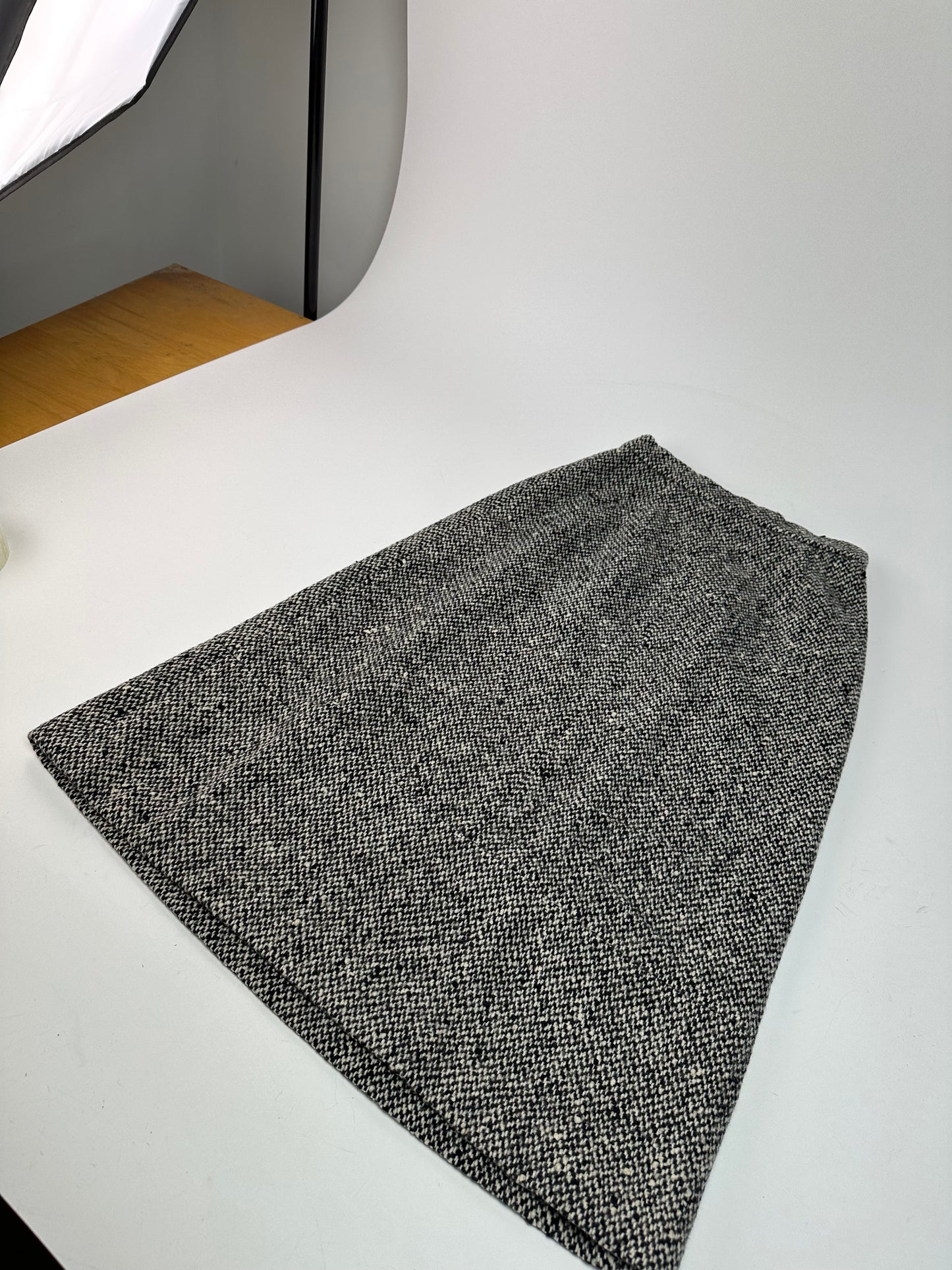 Vintage Balenciaga Wool Skirt Grey Black M