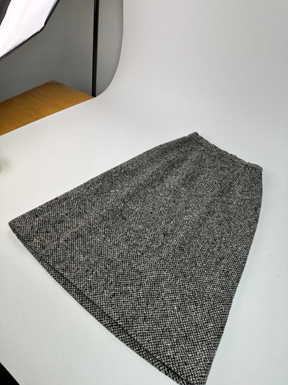 Vintage Balenciaga Wool Skirt Grey Black M