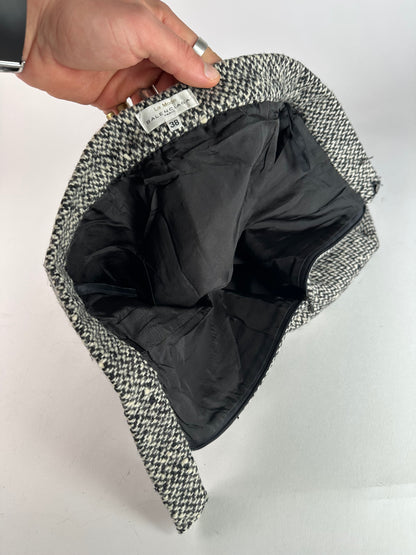 Vintage Balenciaga Wool Skirt Grey Black M