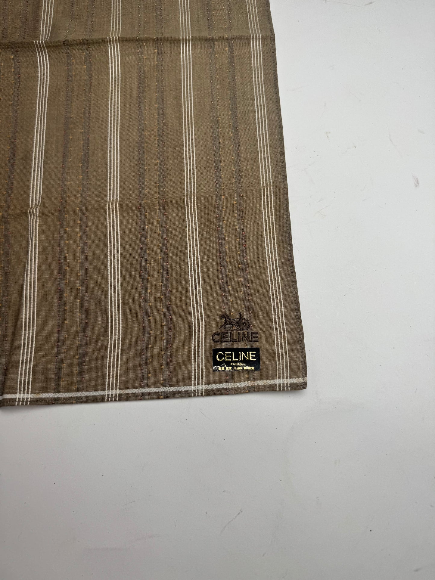 Vintage Celine Scarf Brown Striped