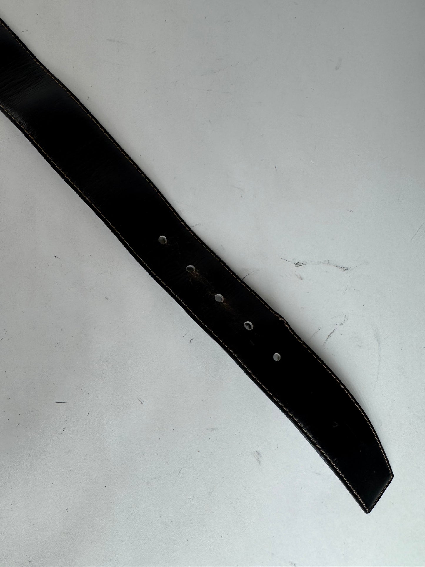 Vintage Celine Paris Leather Belt Black