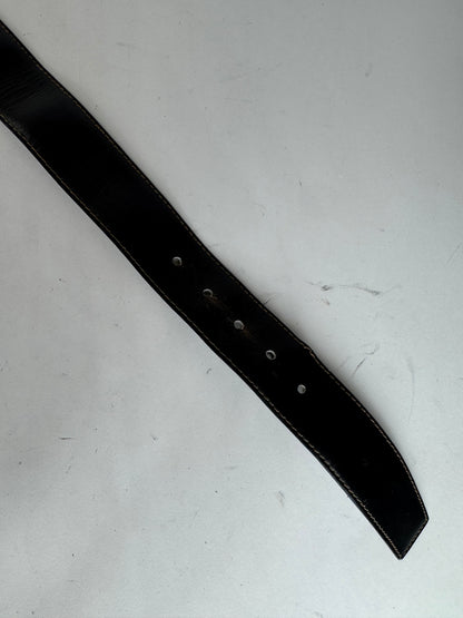 Vintage Celine Paris Leather Belt Black