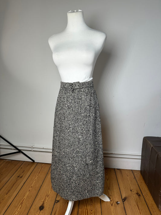 Vintage Balenciaga Wool Skirt Grey Black M