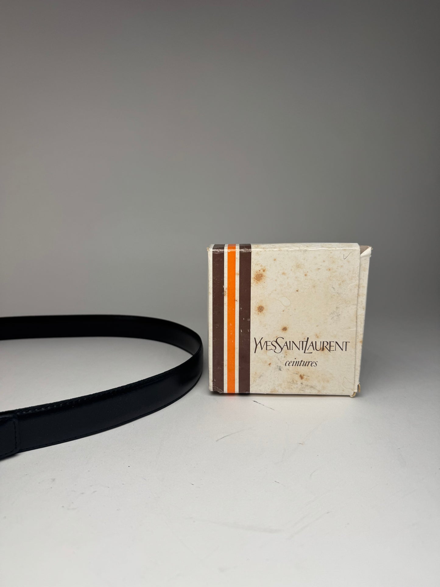 Vintage Yves Saint Laurent Leather Belt black New