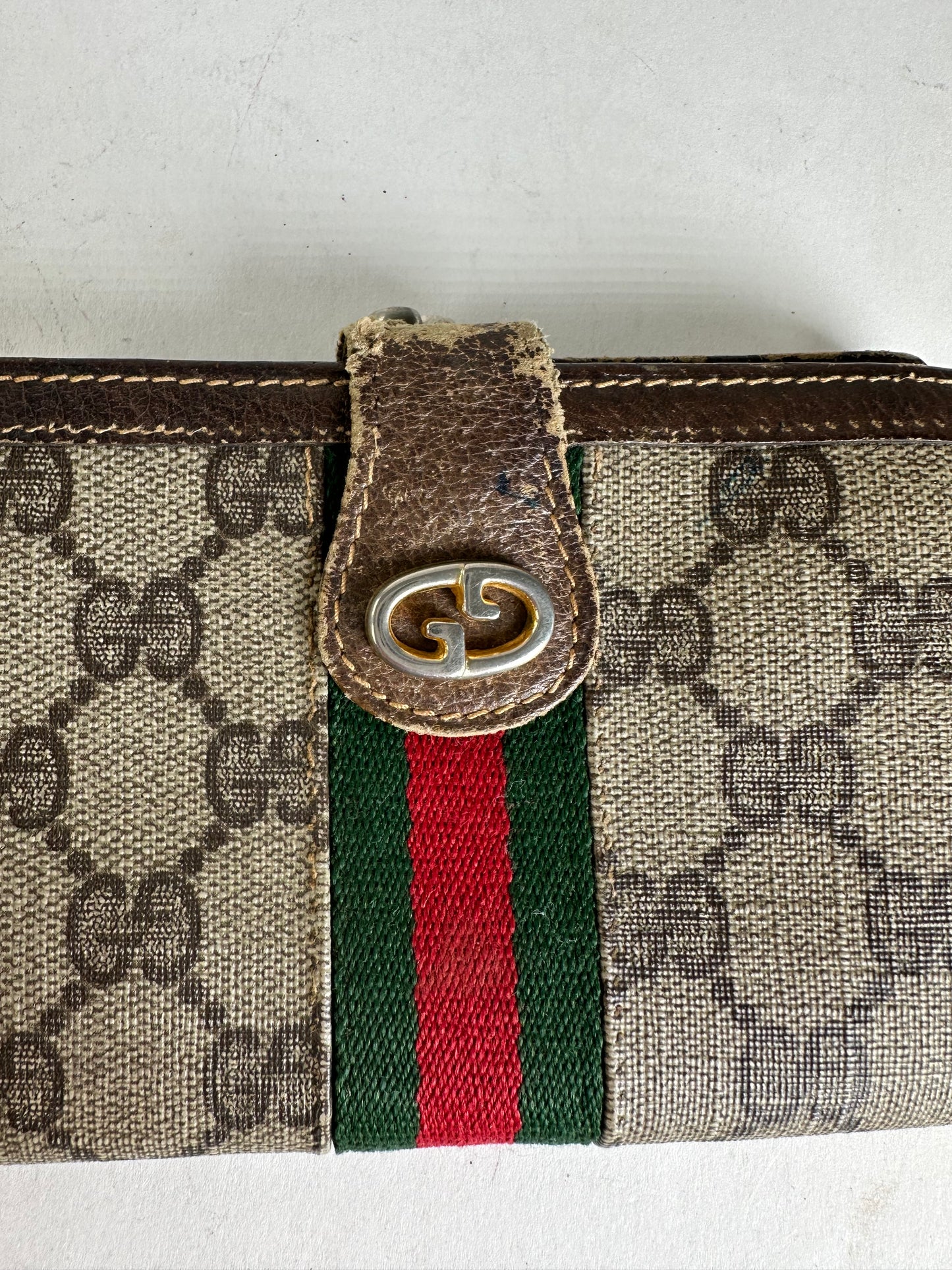 Vintage Gucci GG Monogram Canvas Wallet Brown
