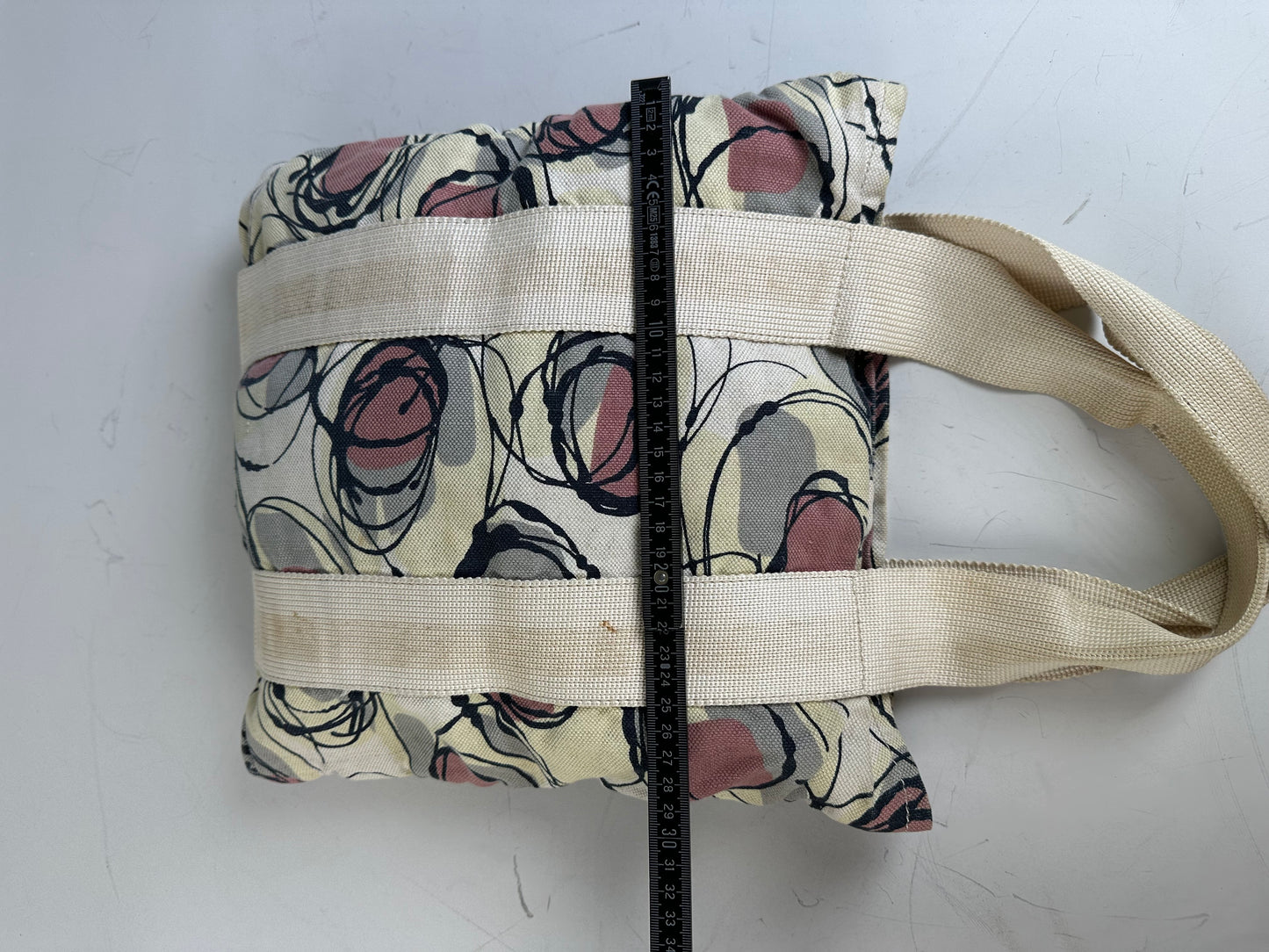 Vintage Marni Abstract Floral Canvas Tote Cream Pink Black