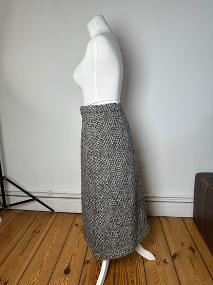 Vintage Balenciaga Wool Skirt Grey Black M