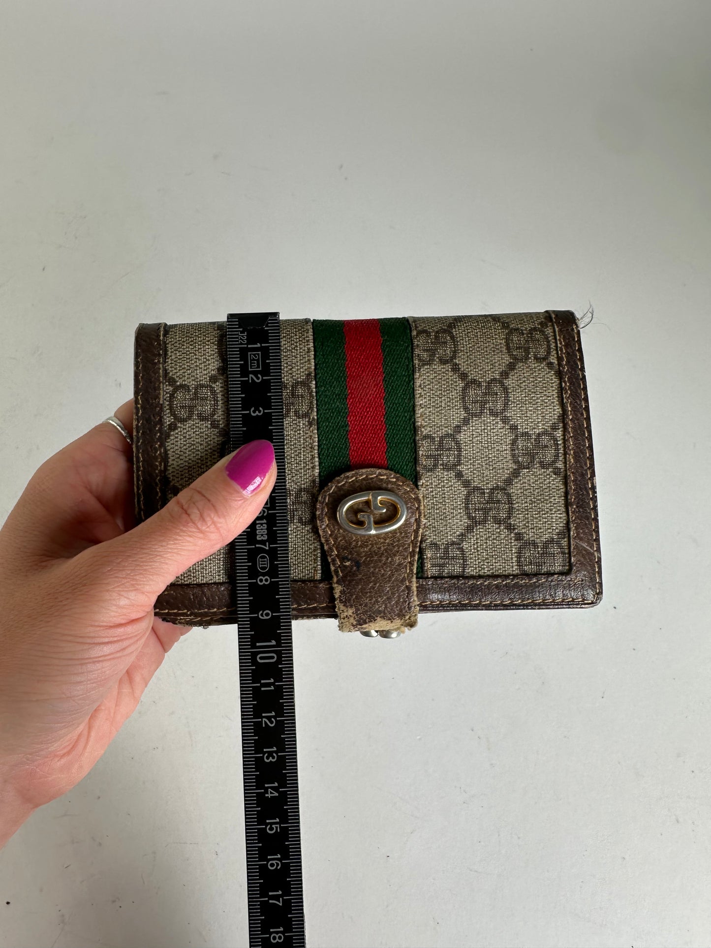 Vintage Gucci GG Monogram Canvas Wallet Brown
