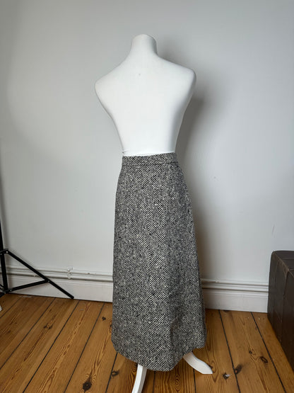 Vintage Balenciaga Wool Skirt Grey Black M