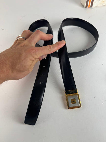 Vintage Yves Saint Laurent Leather Belt black New