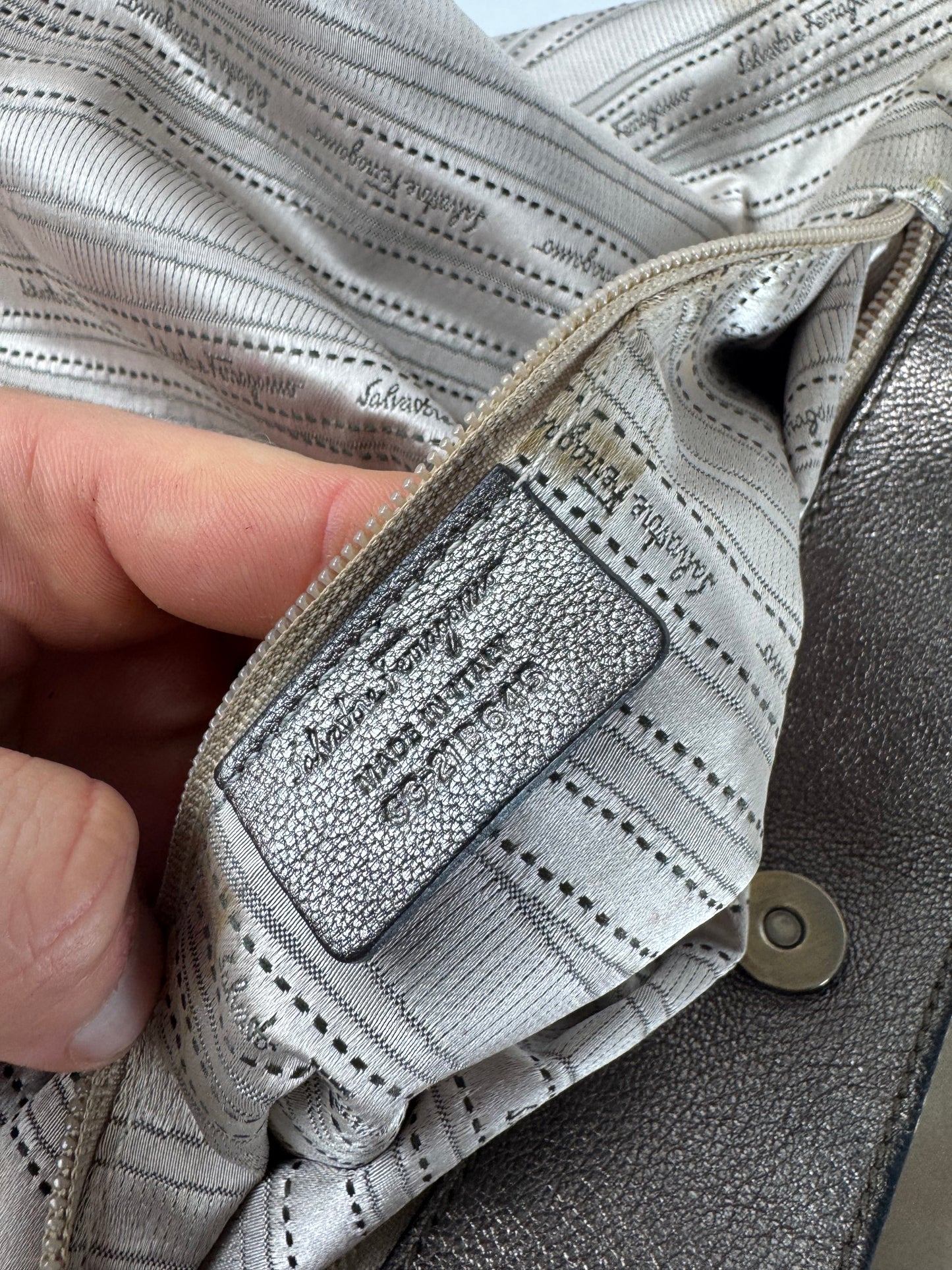Vintage Salvatore Ferragamo Tote Bag Silver