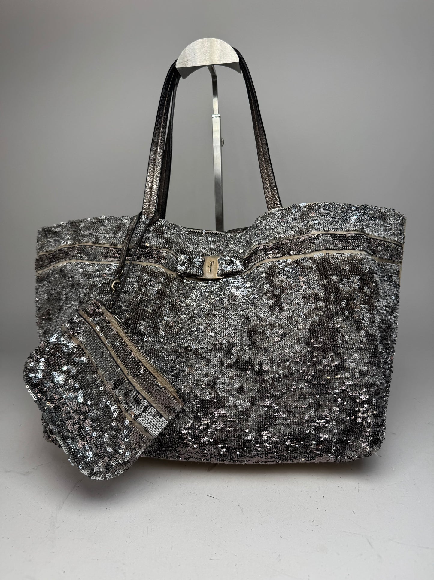 Vintage Salvatore Ferragamo Tote Bag Silver