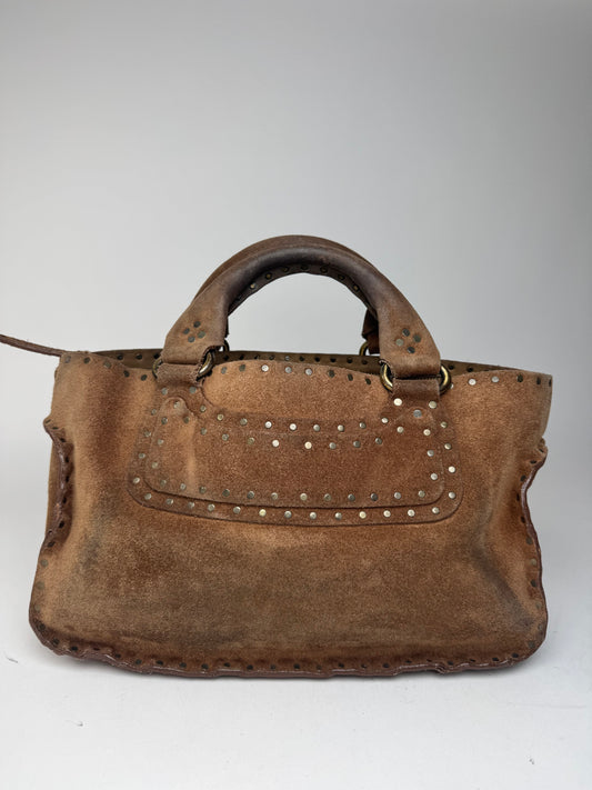 Vintage Celine Paris Suede Studded Boogie bag brown