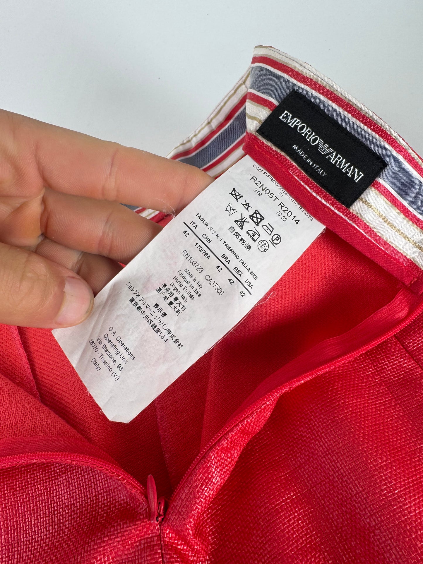 Vintage Armani Skirt Red