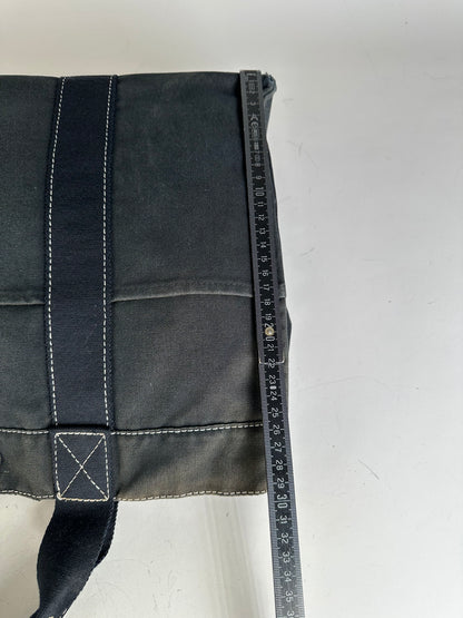Vintage Hermes Canvas Tote Black Silver