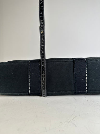 Vintage Hermes Canvas Tote Black Silver