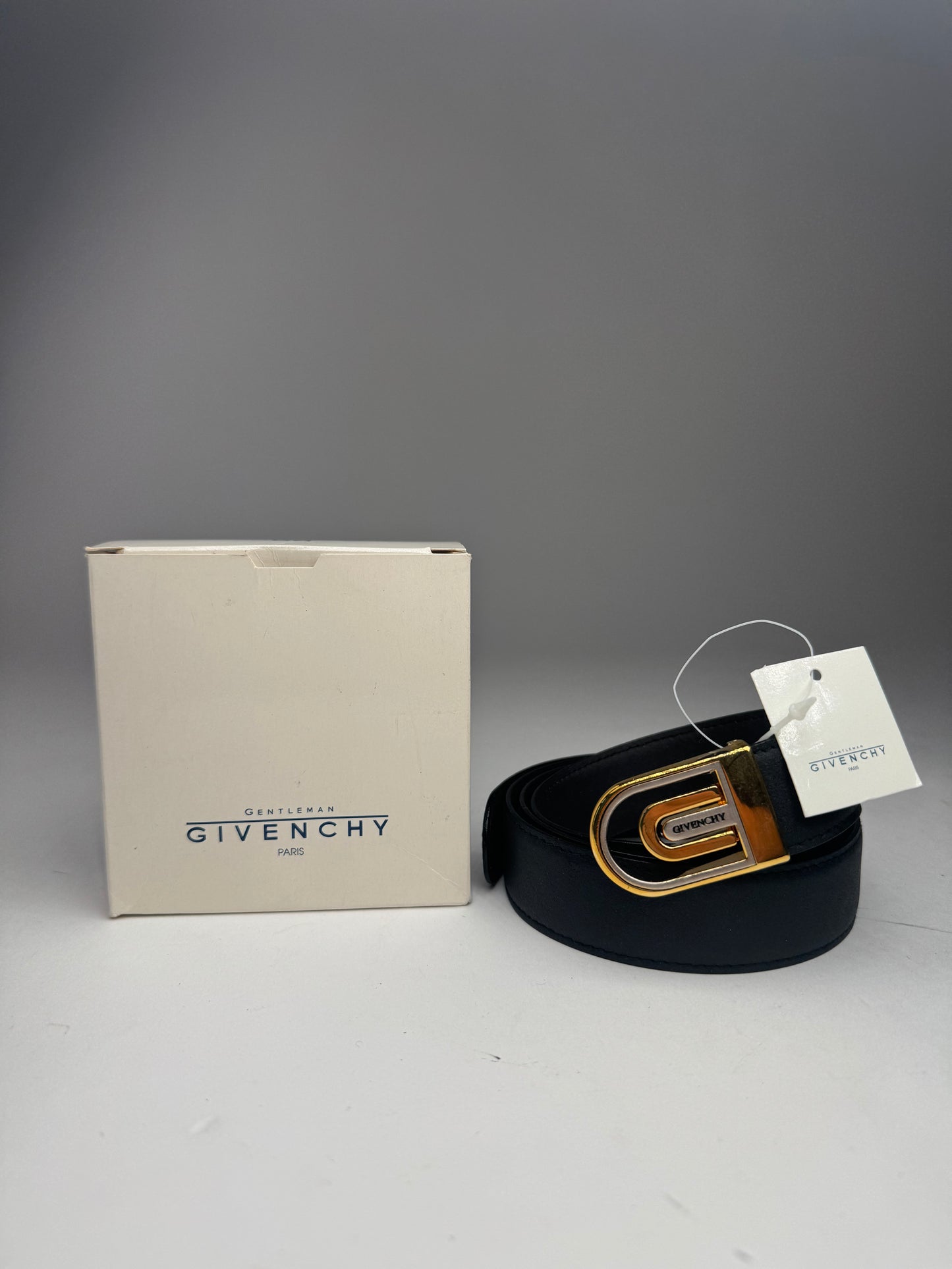 Vintage Givenchy Leather Belt Black new