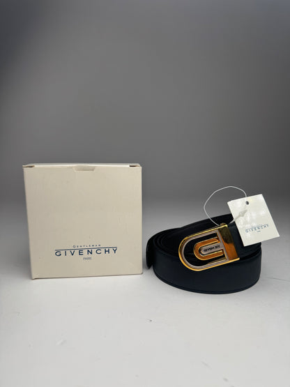 Vintage Givenchy Leather Belt Black new