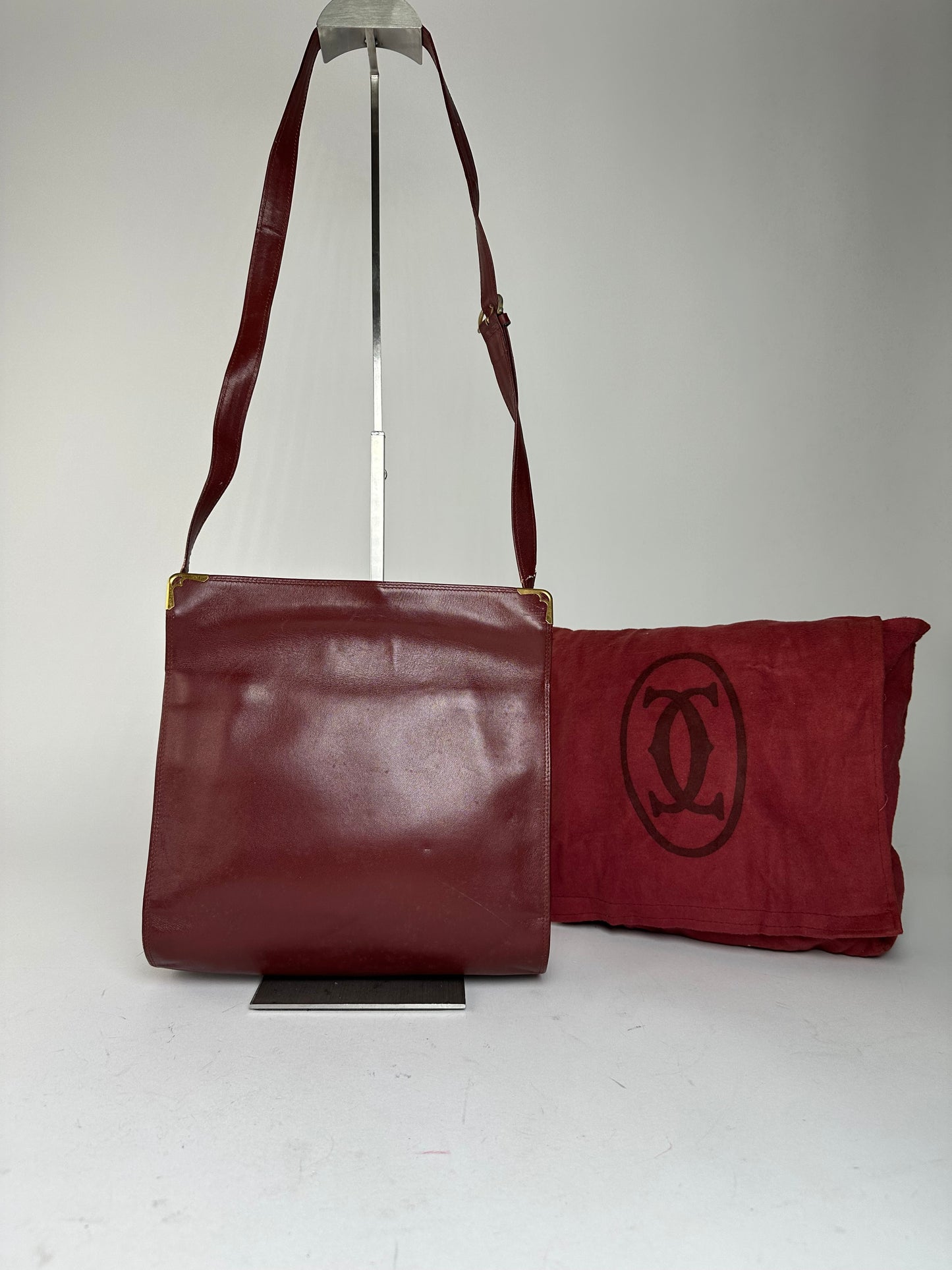 Vintage Cartier Must de Cartier Shoulder Bag Leather Bordeaux