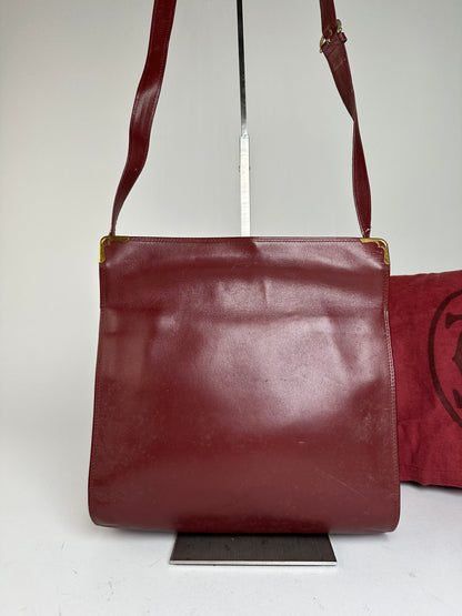 Vintage Cartier Must de Cartier Shoulder Bag Leather Bordeaux