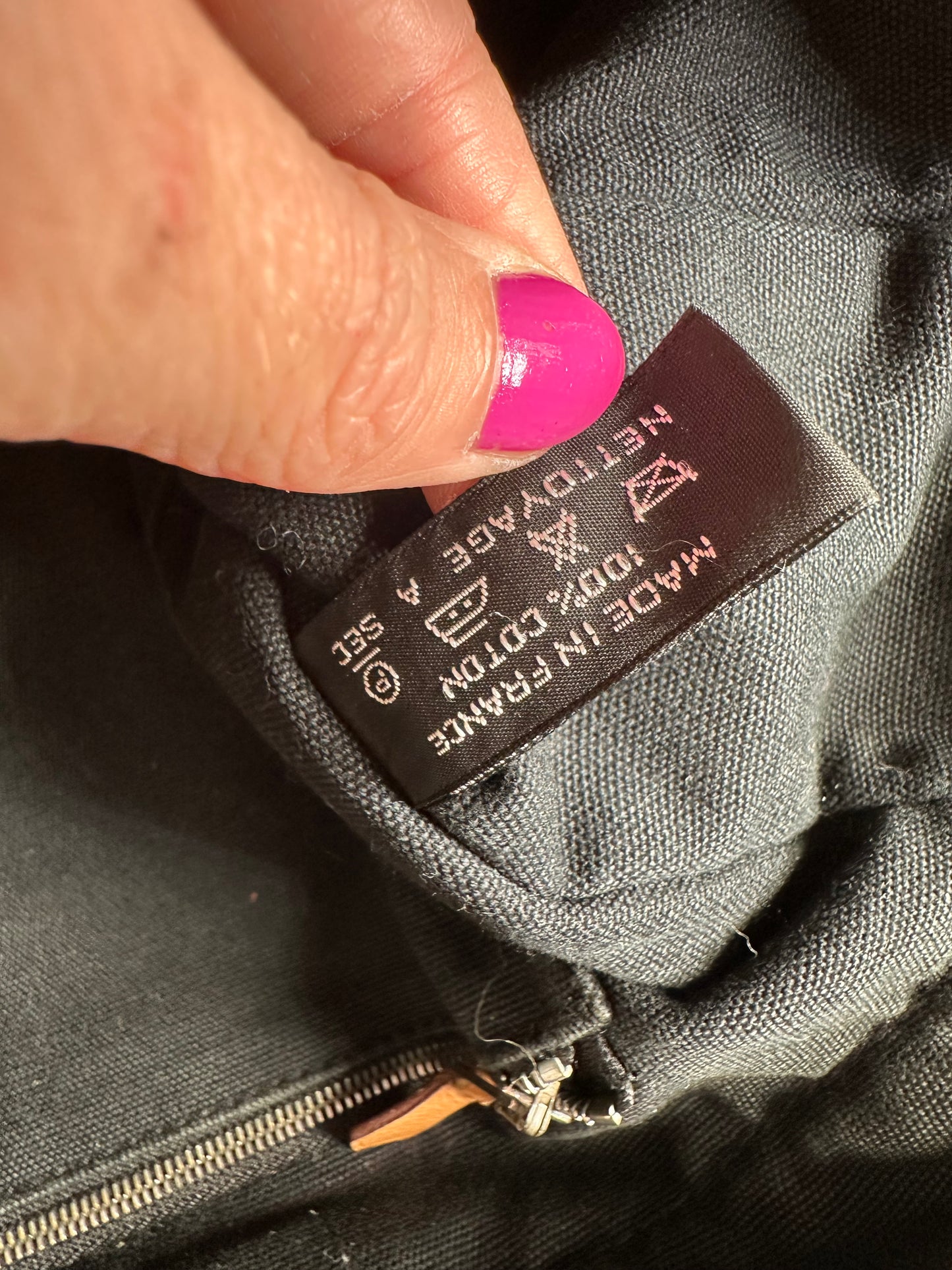 Vintage Hermes Canvas Tote Black Silver